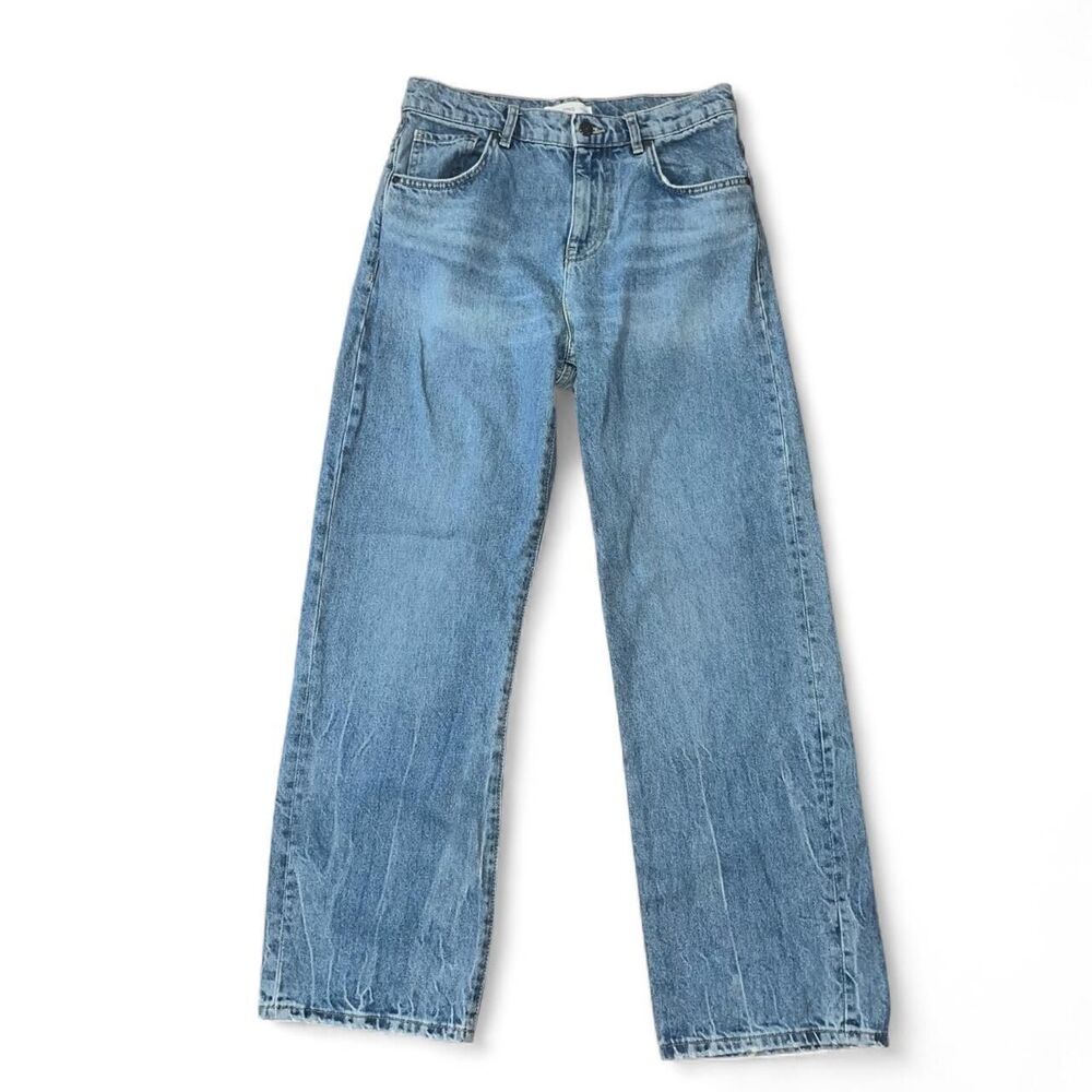 MNG Women's Light Denim Straight Leg Jeans SZ 4